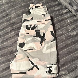 VIP Jeans Camouflage Pants in Black, Gray, and Pink